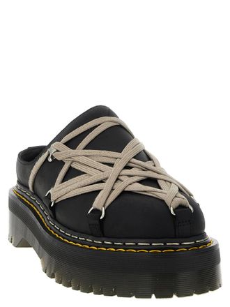 Rick Owens Geometric Megalace Lacing Mule - Black