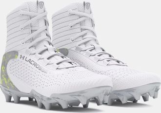 Under Armour Highlight 2 MC 3028699-100 Kids White Silver Lacrosse Cleats TF8136