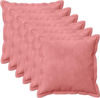 vidaXL Funda De Almohada 6 Pcs Houten Rosa 30 X 30 Cm Terciopelo Vidaxl