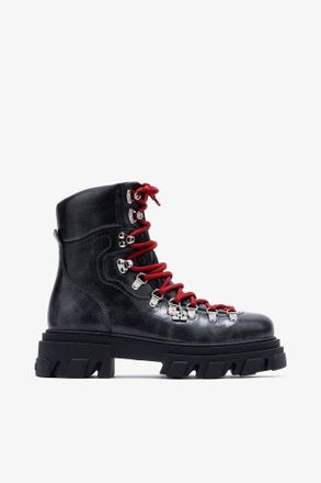 Ganni Grey Cleated Mountain Boot in Dark