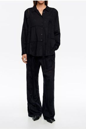 Bimba & Lola Embroidered Jogger Trousers in Black at Nordstrom, Size Large Eu