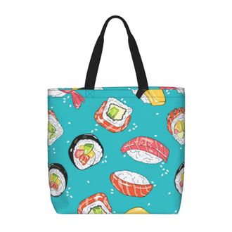 Generic Women Handbag Cuisine Sushi Roll Ramen Womens Tote Bag Large Capacity Waterproof Shopping Bags, For Gym, Holiday, Christmas, Wedding, Work