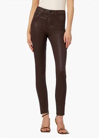Joe's Womens Charlie Leather Coated Jeans In Chocolate