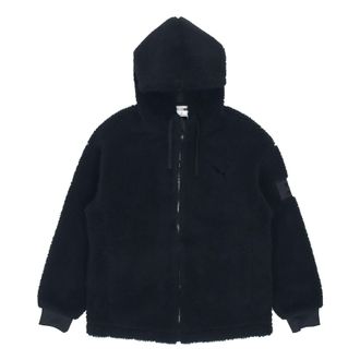 Puma lambs wool hooded Stay Warm Windproof logo Jacket Black 535066-01