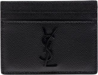 Saint Laurent Card Holder - Heren - Portefeuilles - Zwart - ONE Size - Leer - Accessoires