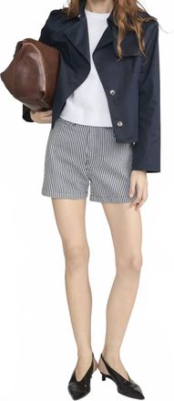 Frame Denim Everday High Rise Short In Navy Stripe