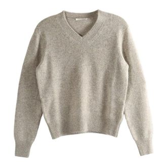 The Row Noval V-Neck Sweater - Knitwear - Mujer - Beige - M