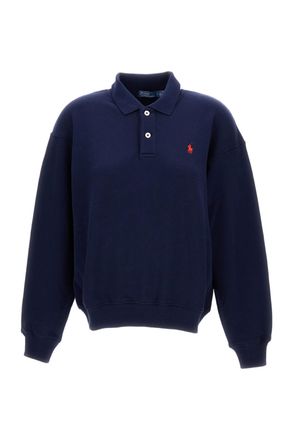 Polo Ralph Lauren Blue Embroidered Polo Neck Sweater