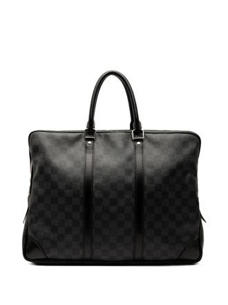 Louis Vuitton 2012 Damier Graphite Porte Documents Voyage PM business bag - unisex - Fabric/Calf Leather - One Size - Black