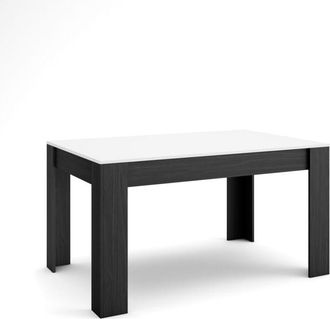 Skraut Home Skraut Home - Mesa Comedor, Mesa Fija Cocina Y Sal&oacute;n, 140x90x76 Cm, Para 6 Comensales, Muebles Comedor, Estilo Moderno, Blanco Y Negro