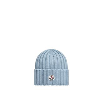 Moncler Wool Beanie Blue Size One size