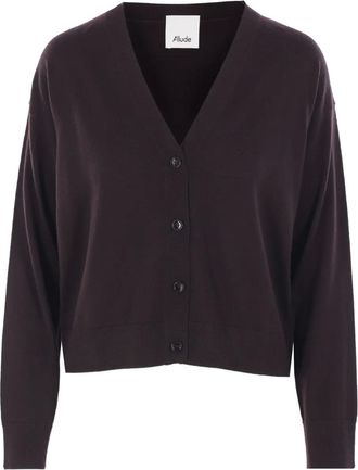 Allude Cardigan con bottoni e scollo a V - Marrone