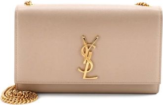 Saint Laurent Classic Monogram Grainy Leather Medium crossbody bag - Beige