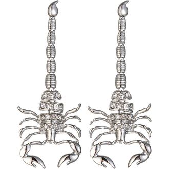 Eye Candy Los Angeles Scorpion Drop Earrings in Silver at Nordstrom Rack