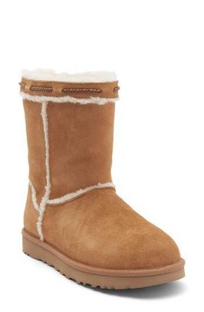 UGG Classic Short Shearling Braid Trim Boot in Chestnut at Nordstrom Rack, Size 5