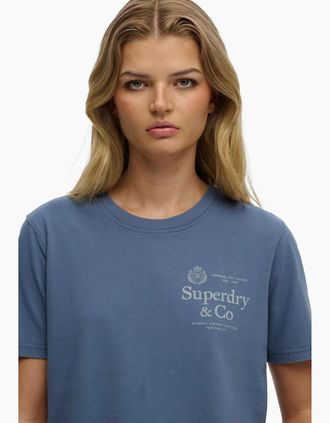 Superdry Womens Superdry Womens Luxe Casual Relaxed Short Sleeve T-Shirt - Blue - Size: 16
