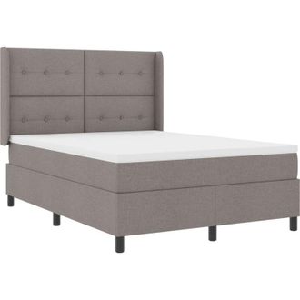 vidaXL Box Spring Bed with Mattress Taupe 140 x 200 cm Fabric vidaXL