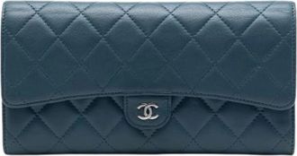 Chanel Pre-owned Quilted Lambskin Wallet - - Pre-owned - Donna - Blu - ONE SIZE