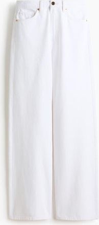 H&M Wide High Waist Jeans in White at Nordstrom, Size 10