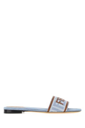 Fendi Blue Logo Sandals