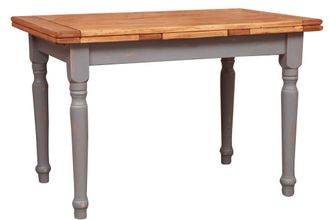Biscottini International Mesa Extensible De Estilo Country De Madera Maciza De Tilo Armaz&oacute;n Gris Envejecido Plan Acabado Con Efecto Natural 120x80x80 C