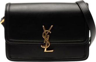 Saint Laurent Pre-owned Cross Body Bags, female, Black, Size: ONE SIZE Pre-owned Leather Crossbody Bag