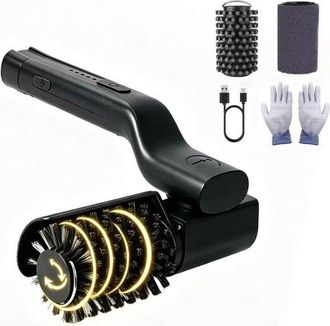 No Brand Cepillo El&eacute;ctrico Para Barbacoa - Limpiador Inal&aacute;mbrico Para Barbacoa, 3 Velocidades, 2 Cabezales - Ajustable 180&deg; - Recargable - Acero Inoxidable - N