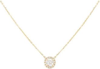 Bespoke 18ct yellow gold & white diamond Halo necklace 0.53ct
