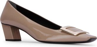 Roger Vivier Womens Decollete Belle Pump Beige Patent Leather