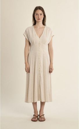 Molly Bracken Maxi-jurk met korte mouwen en V-hals