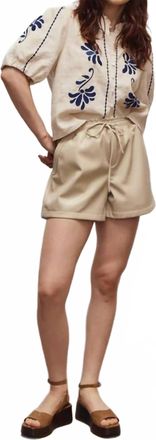 M&eacute;lissa Nepton Lito Button Front Blouse In Light Beige