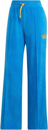 adidas (WMNS) adidas Adicolor Heritage Now Velour Pants Asia Sizing Blue IB2048