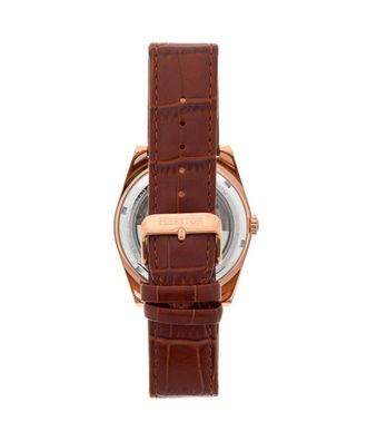 Heritor Mens Daxton Semi Skeleton Watch - Rose Gold Stainless Steel - One Size