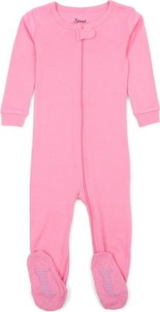 Leveret Footed Solid Cotton Matching Family Pajamas in Light Pink at Nordstrom, Size 12-18M