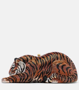 Judith Leiber Wildcat Small crystal-embellished clutch