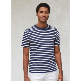 Saint James PLOUIDER - Breton Crew Neck T-Shirt in Navy/ecru at Nordstrom, Size X-Small Eu