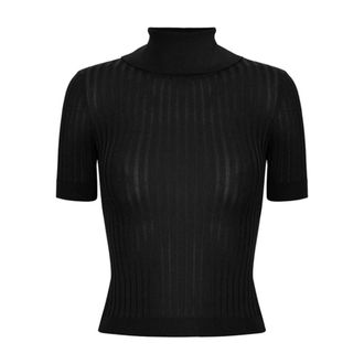 Elisabetta Franchi Polo - Dames - Truien - Zwart - Maat: 2XL