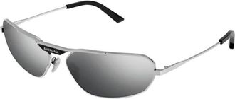 Balenciaga Mens Silver Tone Geometric Sunglasses BB0245S 002