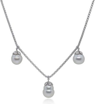 Alór Triple Drop Necklace In Grey