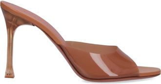 Amina Muaddi Pink Translucent Sculpted Stiletto Mule
