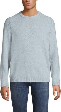 Lands End Long Sleeve Lambswool Crewneck Sweater in Dusk Sky Blue Donegal at Nordstrom, Size Xx-Large
