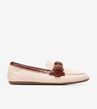 Cole Haan Womens Grand Ambition Alette Buckle Loafers - Beige Size 10.5