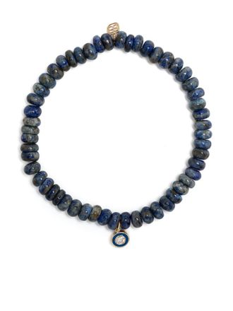 Sydney Evan 14kt yellow gold lapis lazuli beaded bracelet - Blue