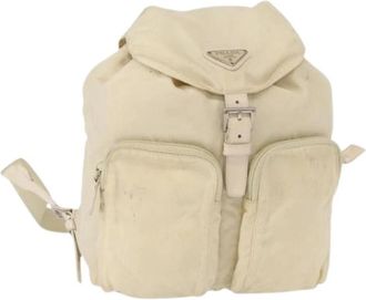 Prada Pre-owned Backpacks, female, White, Size: ONE SIZE Pre-owned Nylon Backpack