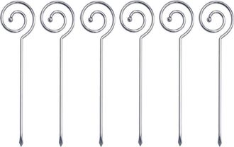 Prodyne Spiral Stainless Steel Martini Picks, Set of 6 in Silver at Nordstrom