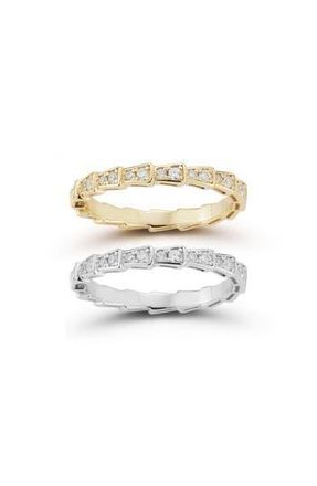 Glaze Jewelry Set of 2 Cubic Zirconia Serpent Stacking Rings in Silver/Gold at Nordstrom Rack, Size 11
