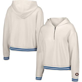 Lusso Womens Lusso White Houston Astros Magnolia Tri-Blend Quarter-Zip Hoodie at Nordstrom, Size Xx-Large