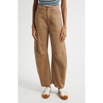 Veronica Beard Sloan Barrel Leg Twill Pants in Bark at Nordstrom, Size 32