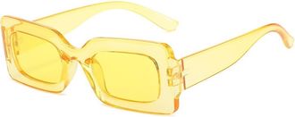 Generic Small Frame Square Men Sunglasses Outdoor Commuter Women Vacation Sun Glasses(Yellow)