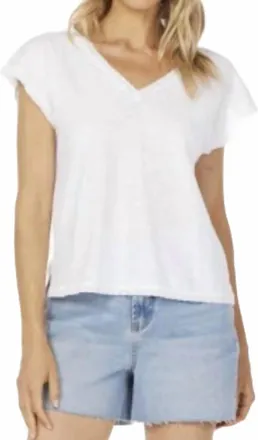Mod-o-doc Dolman Lace Trim Tee In White